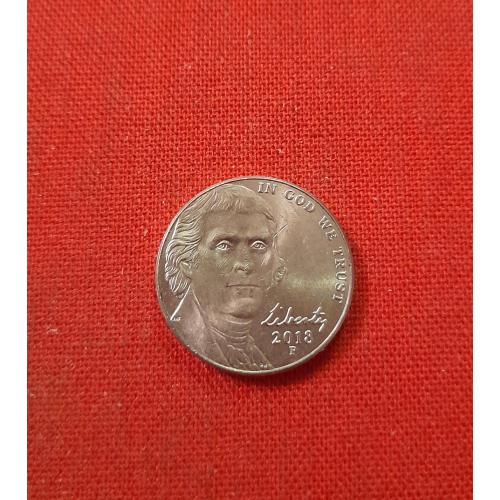 США 5 центов 2018г. Томас Джефферсон (3-й президент США)