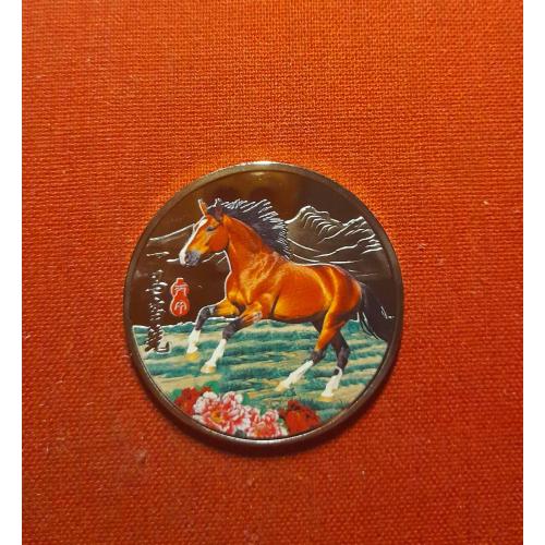 Сувенирная монета, год Лошади 2026г, Китай  40мм,,