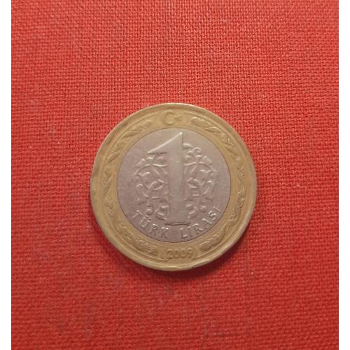 Турция 1 лира 2009г.Мустафа Кемаль Ататюрк (1-й Президент Турции)