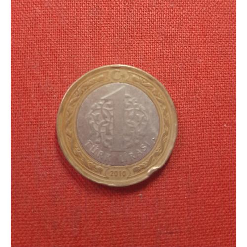 Турция 1 лира 2010г.Мустафа Кемаль Ататюрк (1-й Президент Турции)
