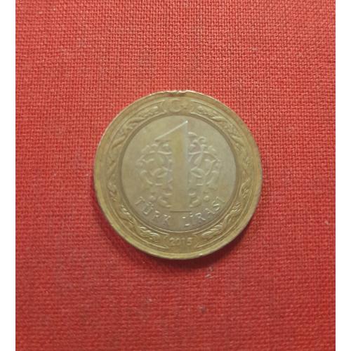 Турция 1 лира 2015г.Мустафа Кемаль Ататюрк (1-й Президент Турции)