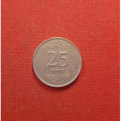 Турция 25 курушей 2011г.Мустафа Кемаль Ататюрк (1-й Президент Турции)