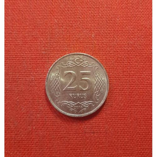 Турция 25 курушей 2016г.Мустафа Кемаль Ататюрк (1-й Президент Турции)