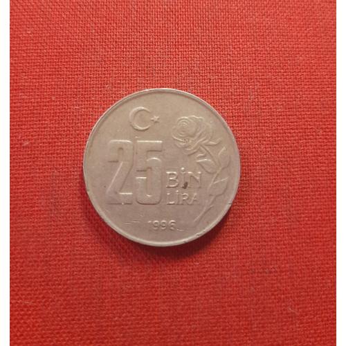 Турция 25000 лир 1996г.Мустафа Кемаль Ататюрк (1-й Президент Турции),25 BİN LİRA,Роза