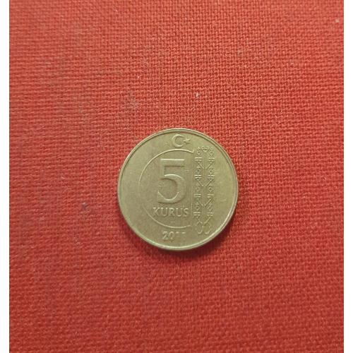 Турция 5 курушей 2011г.Мустафа Кемаль Ататюрк (1-й Президент Турции)