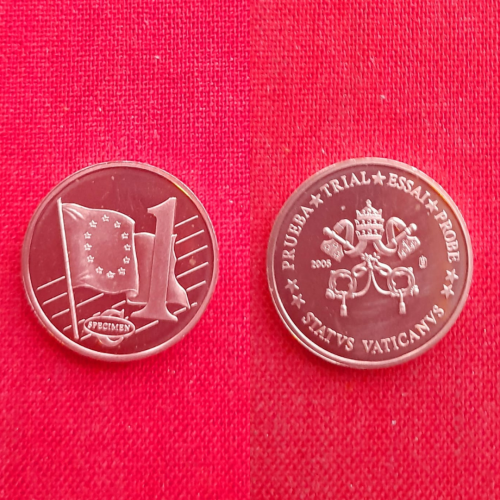 Ватикан 1 евроцент 2005г.22мм,пробные,SEDE.VACANTE, редкие