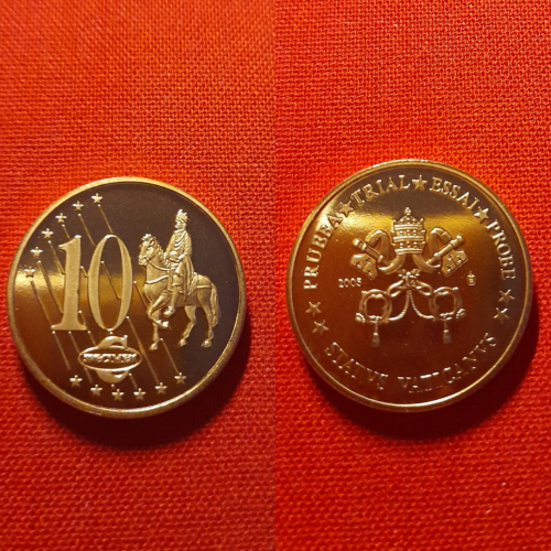 Ватикан 10 евроцентов 2005г.27мм,пробные,SEDE.VACANTE,Вакантный престол, редкие