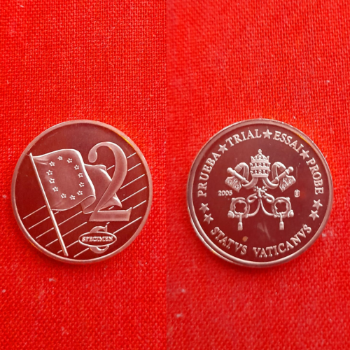 Ватикан 2 евроцента 2005г.25мм,пробные,SEDE.VACANTE,Вакантный престол, редкие