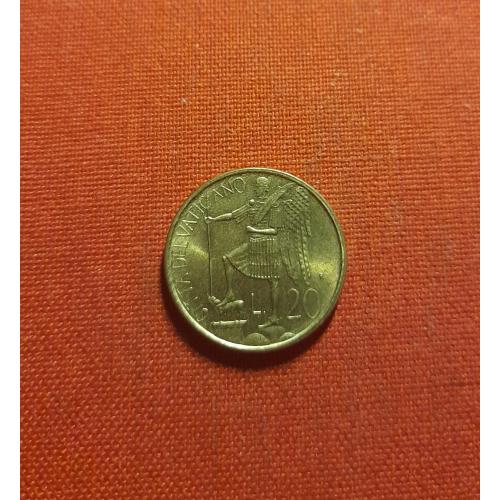 Ватикан 20 лир 1986г. Папа Иоанн Павел II,малый тираж,супер редкий год