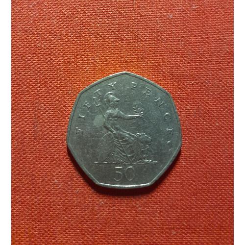 Великобритания 50 пенсов 1997г. Елизавета II, 7-угольник