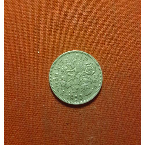  Великобритания 6 пенсов 1955г