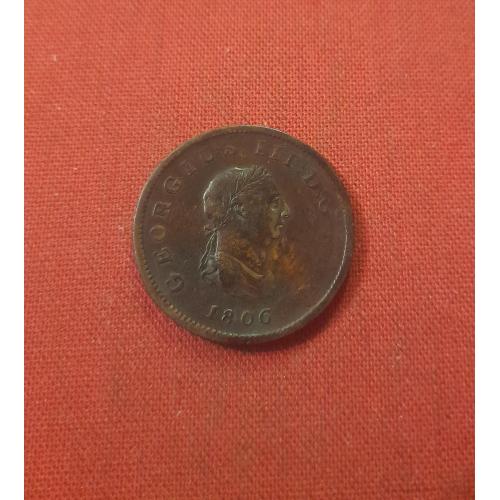 Великобритания ½ пенни 1806г.28,7мм,Король Георг III (1760 - 1820) хороший сохран