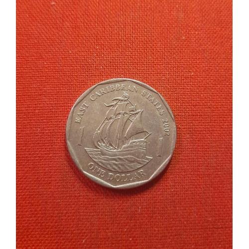 Восточно-карибские штаты 1 доллар 2002г. Восточные Карибы,Золотая лань (галеон Френсиса Дрейка)