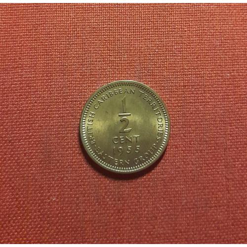 Восточные Карибы ½ цента 1955г.Елизавета II,редкий номинал,сохран