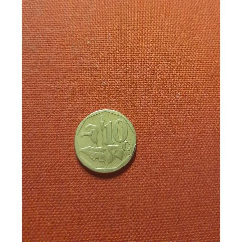 ЮАР 10 центов 2003г. South Africa, цветы, Калла (Зантедеския)