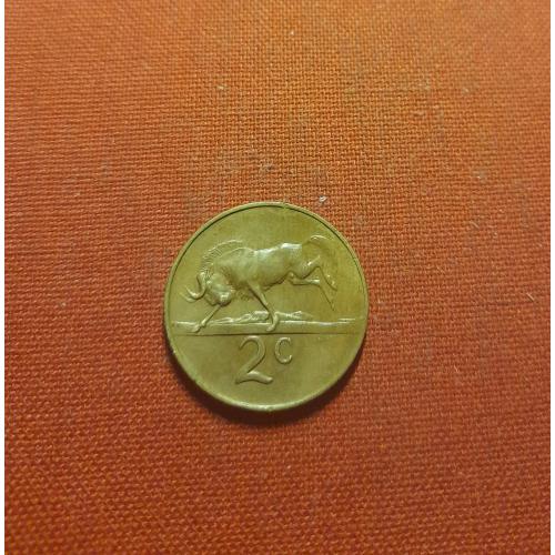 ЮАР 2 цента 1965г. Надпись на языке африкаанс - "SUID-AFRIKA", Ян ван Рибек