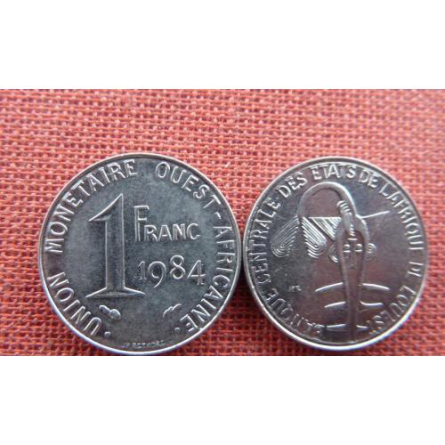 Западно- Африканский валютный союз 1 франк 1984г. Франк КФА BCEAO