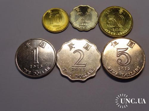 Гонконг набор монет UNC 6 шт.