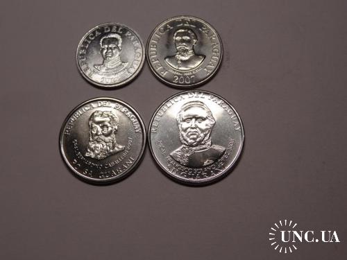 Парагвай набор монет UNC 4 шт.