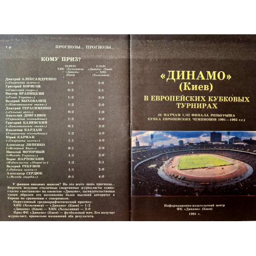  Динамо Киев в европейских кубковых турнирах 1991 Dynamo Kiev USSR Футбол 