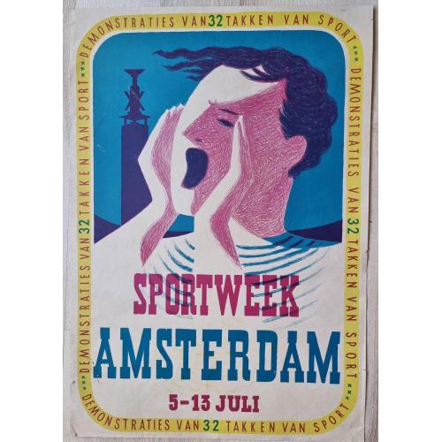 Афиша Плакат Постер Амстердам Спортивная неделя Sportweek Amsterdam 5-13 juli