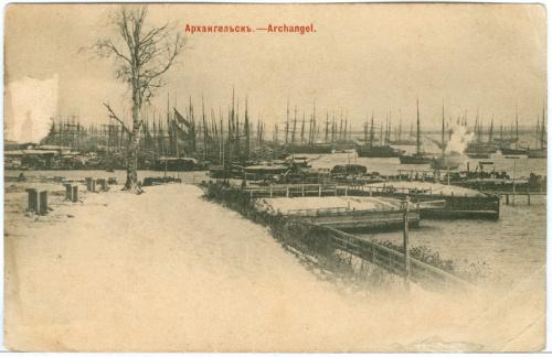 Архангельск 1902 год Шерер Река Северная Двина Корабль Россия Империя