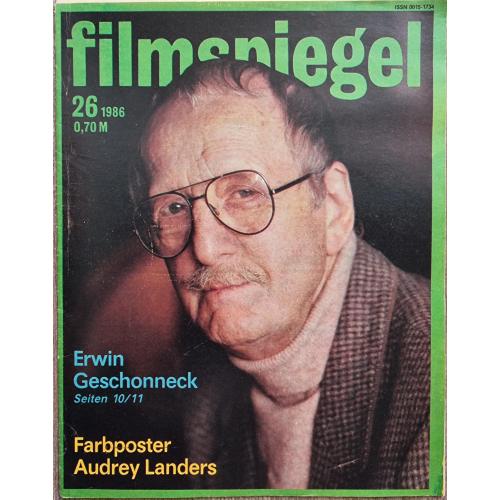 DDR Magazin Filmspiegel 1986 №26 Киножурнал ГДР Эрвин Гешоннек Даниэль Ольбрыхский Бельмондо Афиша 