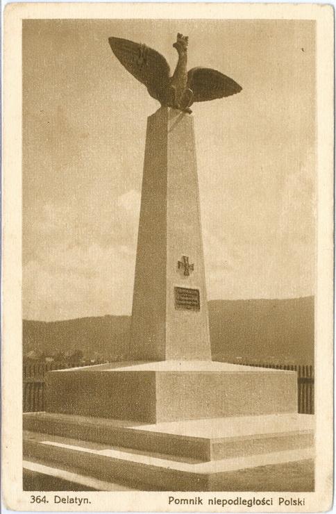 Делятин Памятник Украина Польша Deliatyn Pomnik niepolegosci Polski Изд.Хеллер № 364 1930 год