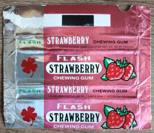 Фантик Этикетка Жевательная резинка Жвачка Chewing Gum Fresh Strawberry Реклама
