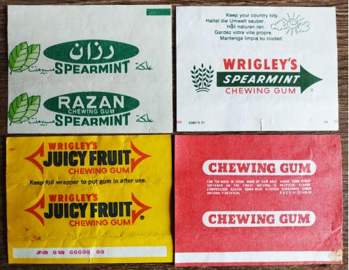 Фантик Этикетка Жевательная резинка Жвачка Chewing Gum Spearmint Juicy Fruit Реклама