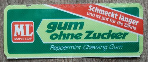 Фантик Этикетка Жевательная резинка Жвачка Chewing Gum Peppermint Реклама