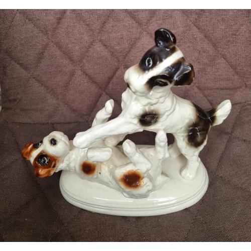 Фарфор статуэтка фигурка Собаки Зитцендорф Porzellan Figur Hunde Sitzendorf