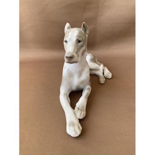 Фарфор Статуэтка Собака дог Скульптурна композиція «Дог» ЛФЗ