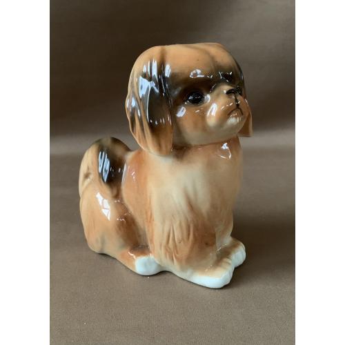 Фарфор Статуэтка Собака пикинес Скульптурна композиція «Пекінес»