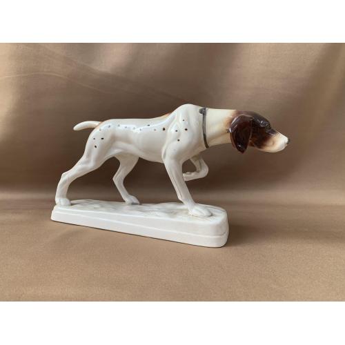 Фарфор Статуэтка Собака Поинтер Германия ГДР Скульптурна композиція «Поінтер» Порцеляна Німеччина