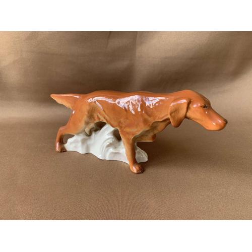 Фарфор Статуэтка Собака сеттер Скульптурна композиція «Сеттер» ЛФЗ 