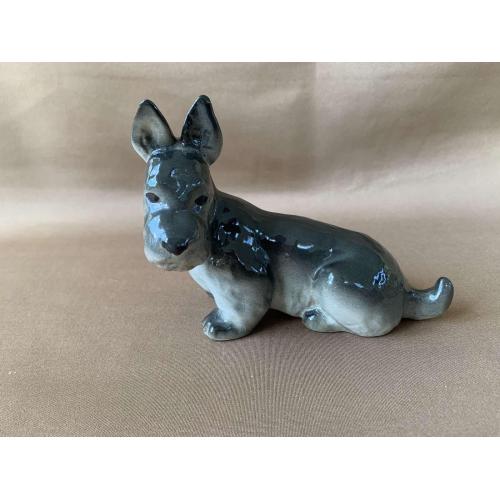 Фарфор Статуэтка Собака Скотч-терьер ЛФЗ Скульптурна композиція «Скотч-терʼєр» ЛФЗ 