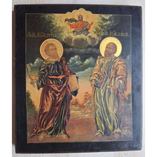 Икона Святые апостолы Петр и Павел Исус Христос