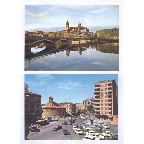 Испания Саламанка Площадь Армии Автомобиль Salamanca Spain Rio tormes y catedral Plaza del Ejército