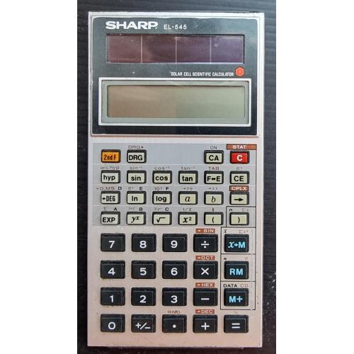 Калькулятор Sharp EL-545 Electronic Calculator 1985 Vintage 