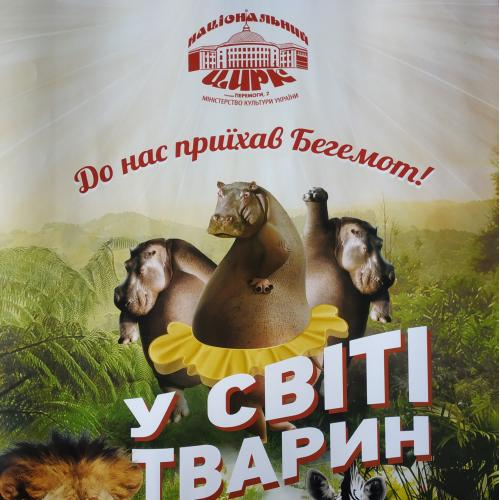 Киев Цирк В мире животных Афиша The Kiev Kyiv circus Плакат Реклама Бегемот