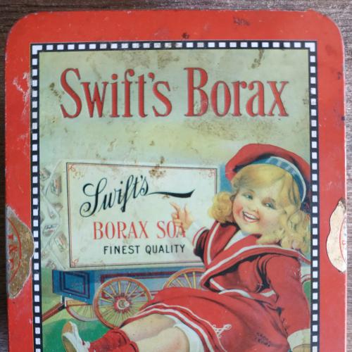 Коробка Борное мыло США Swift's Borax Soa Swift &amp; Company USA Парфюмерия Девочка Винтаж Реклама