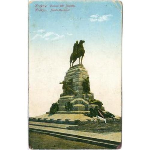 Краков Памятник Ягелло Krakow Pomnik W. Jagiełły Post 1915 K.k. Landest Bef. Arb. Abtellung 3|14