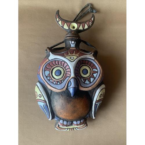 Куманець «Сова» Авторська робота Кераміка глазур шкіряний ремінець