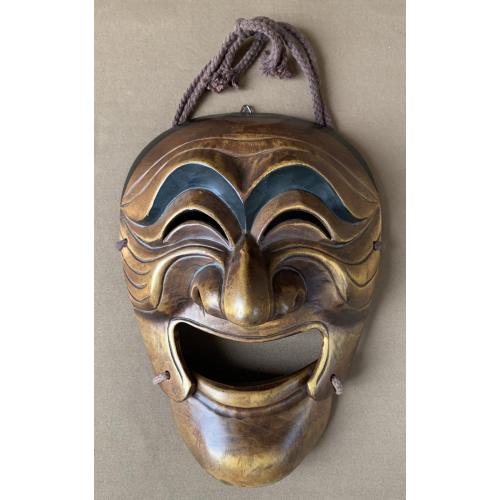 Маска янпана (аристократа) корейського спектакля Хахве Південна Корея Деревина мотузка Ручна робота