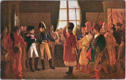 Наполеон Александр 1-й представляет казаков № 304 Изд. Лапин Париж Отечественная война 1812 год 