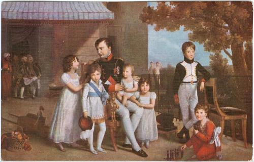 Наполеон и дети Мюрата Дюсис № 313 Изд. Лапин Париж Отечественная война 1812 год