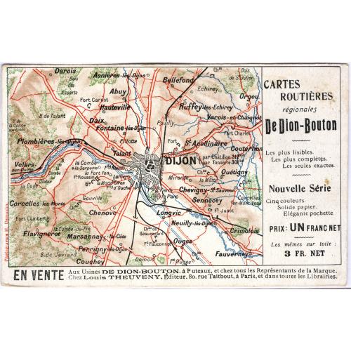 Региональные дорожные карты Де Дион-Бутон Автомобиль Cartes routieres regionales De Dion-Bouton