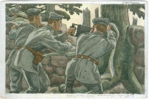 Первая мировая война Фельдпост Почта 1916 Пулемет Форма Солдат Военная цензура Милитария Feldpost