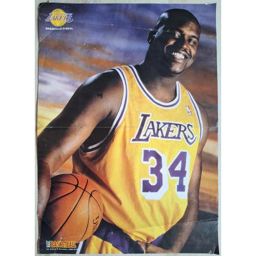  Постер Баскетбол Шакил О’Нил Том Гуглиотта Basketball Vintage Poster Shaquille O'Neal Tom Gugliotta